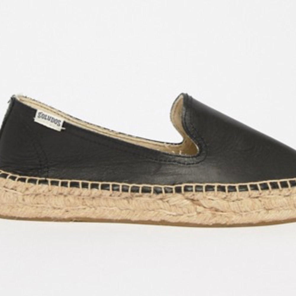 Soludos Leather Platform Smoking Slipper